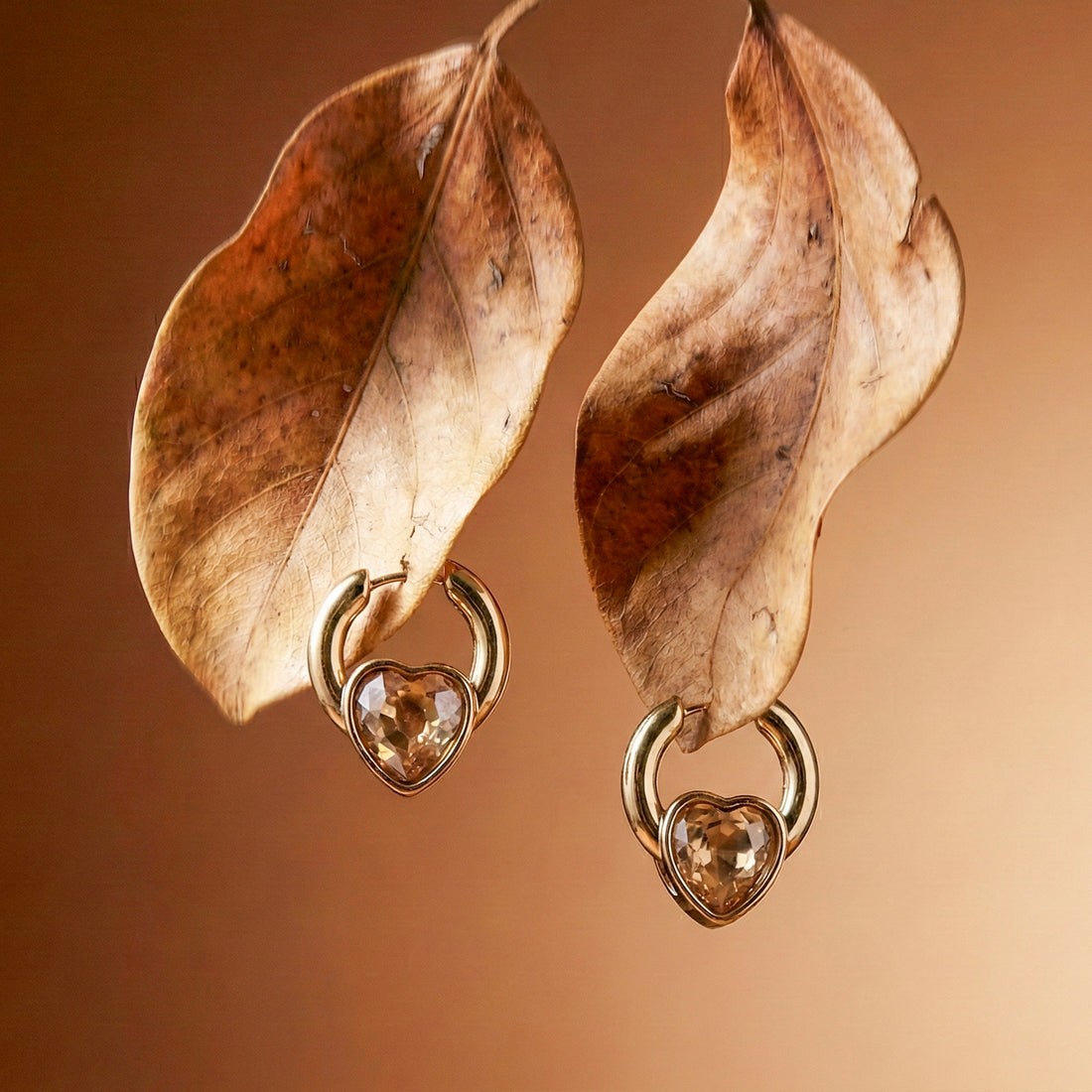 Golden Heart Radiance Hoop Earrings GWE -67