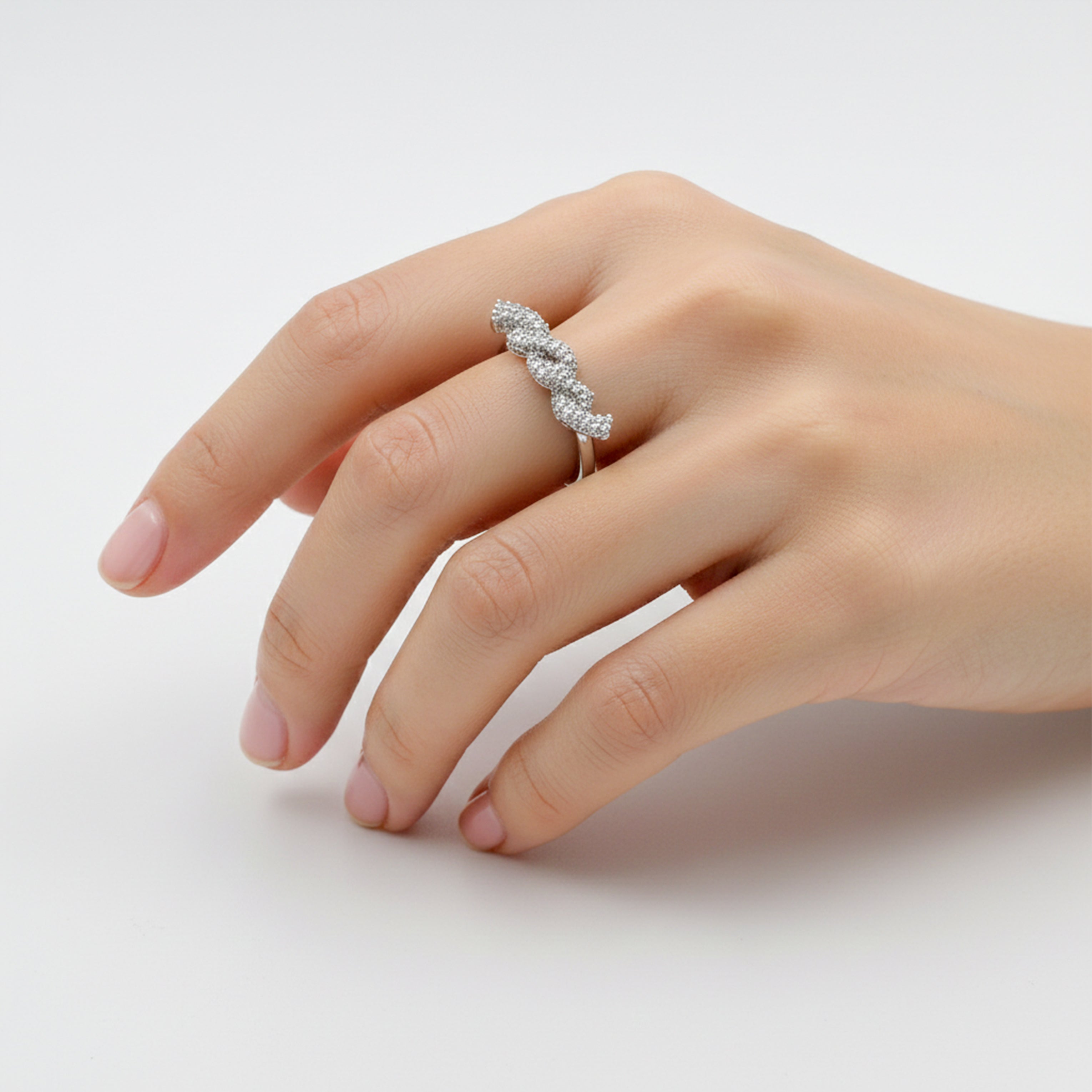 Celeste Trio Diamond Silver Ring GWR -21