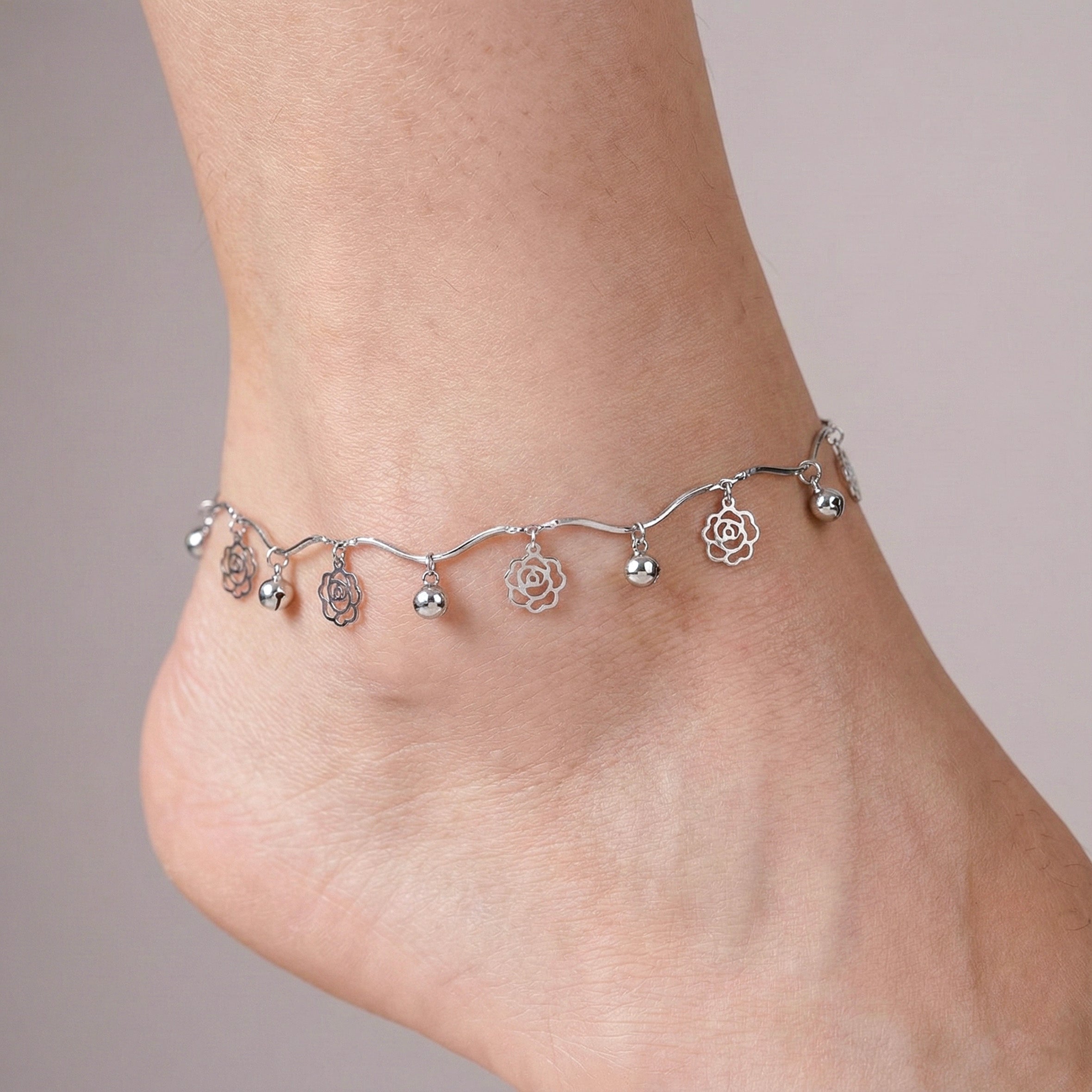 Rose Silver Anklet GWA -42
