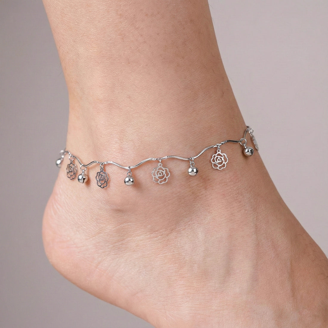 Rose Silver Anklet GWA -42