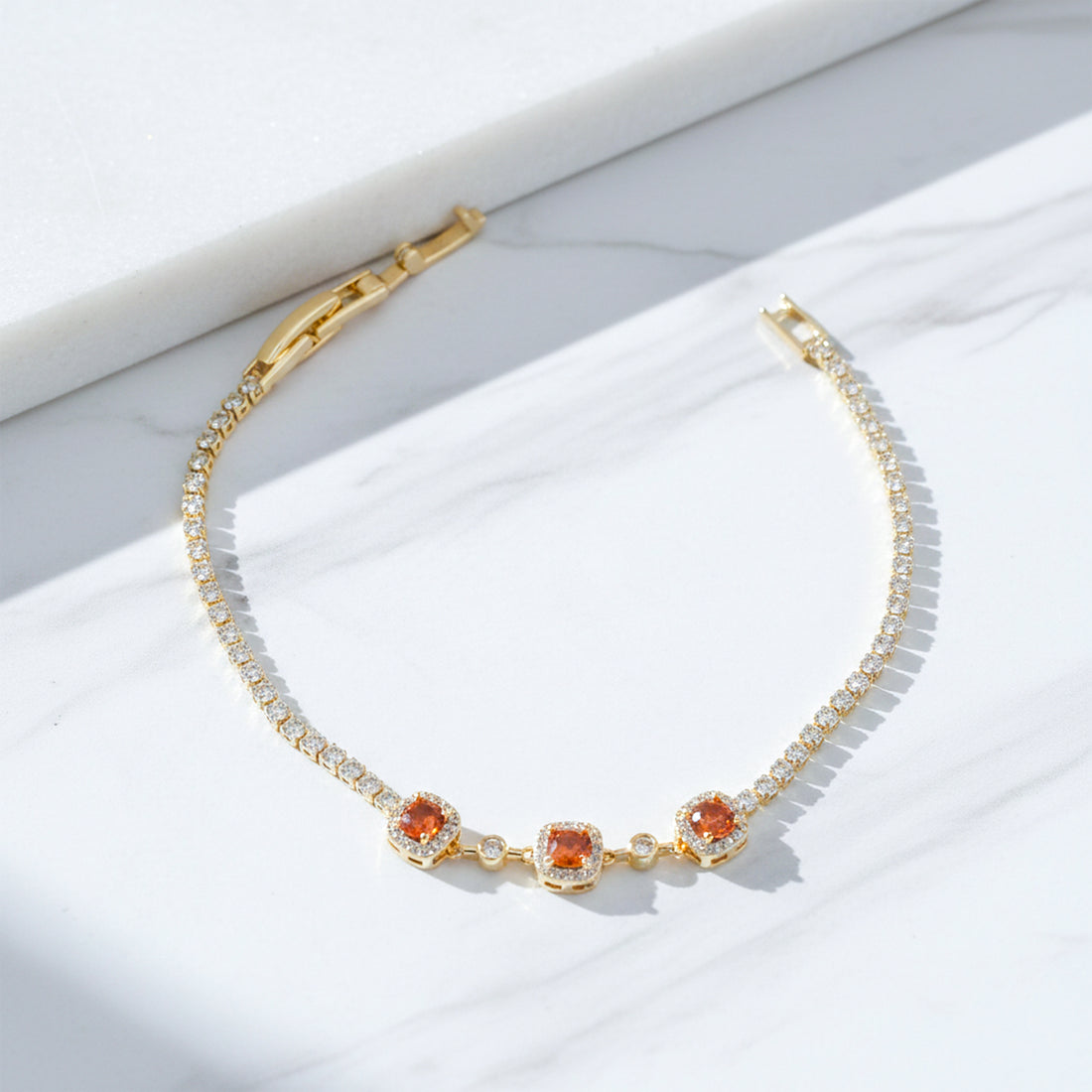 Golden Sunset Gem Tennis Bracelet GWB -94