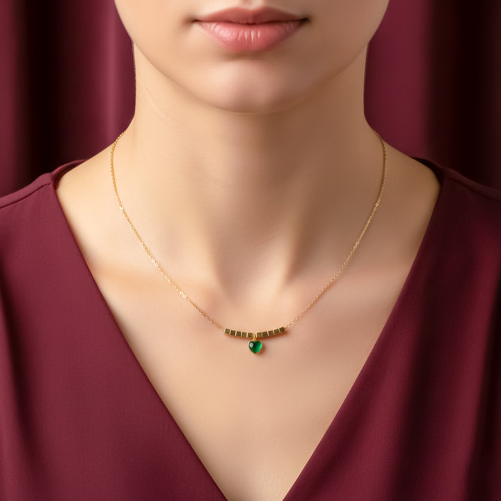 Emerald Heart Gold Neckless GWN -70
