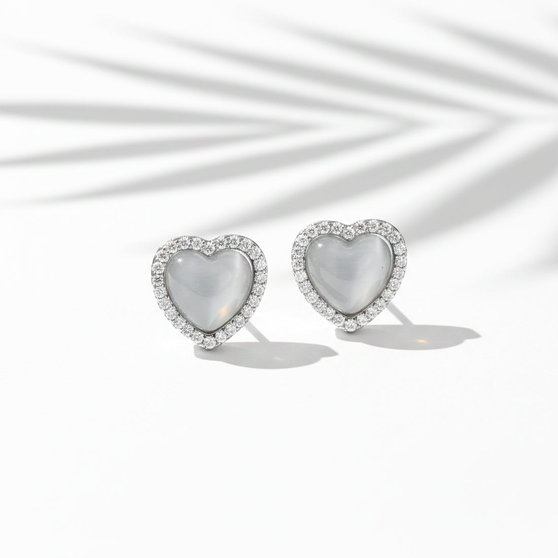 Moonlight Heart Halo Stud Earrings GWE -93