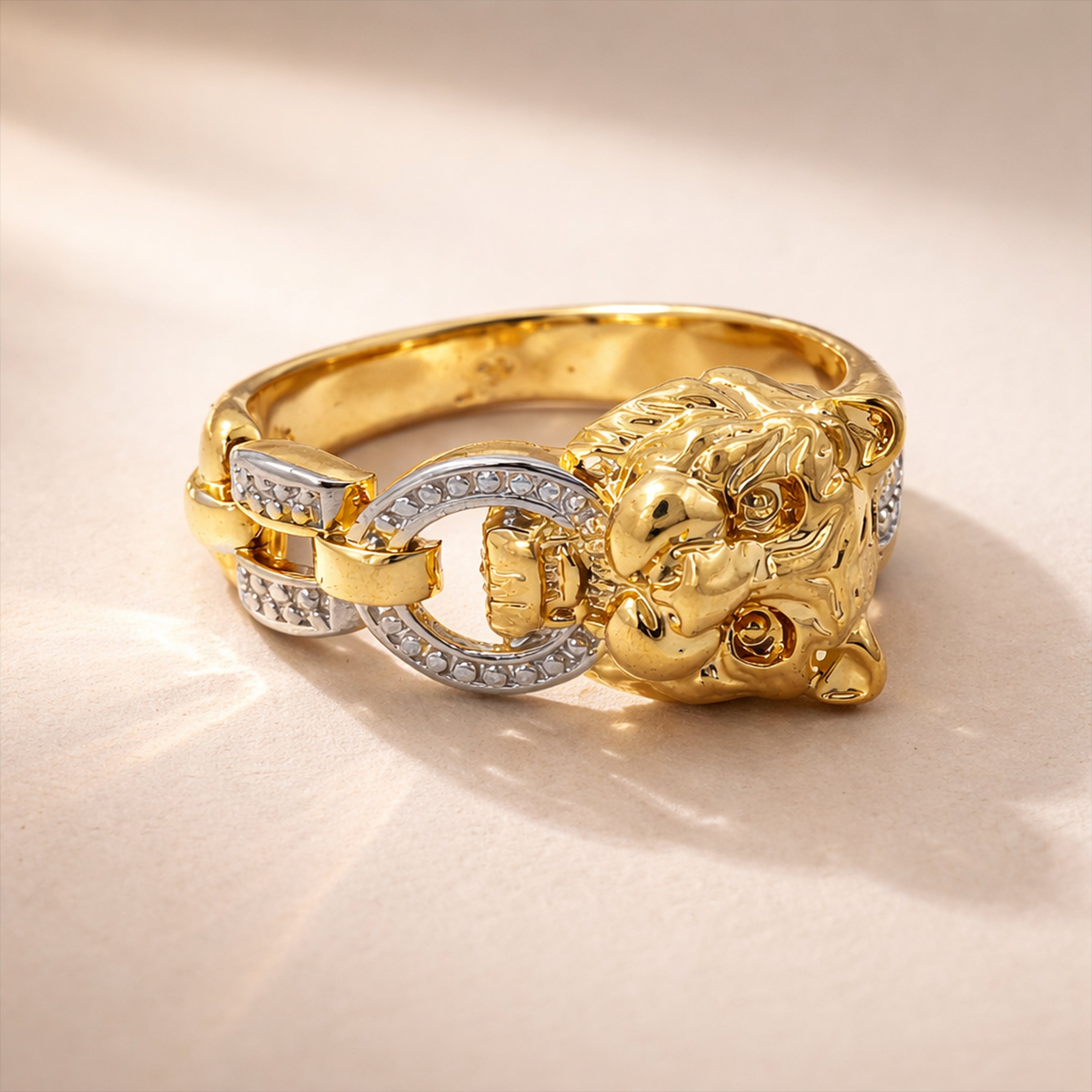 Regal Tiger Link Gold Statement Ring GMR -25