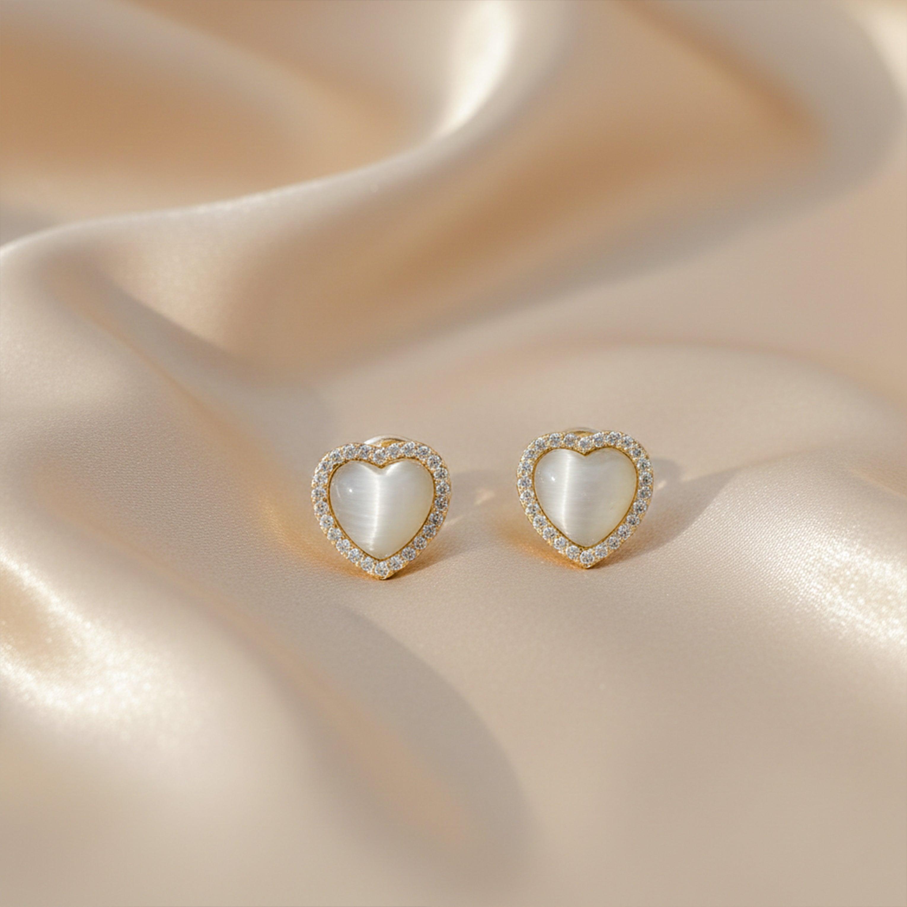 Pearl Heart Halo Earrings GWE -92