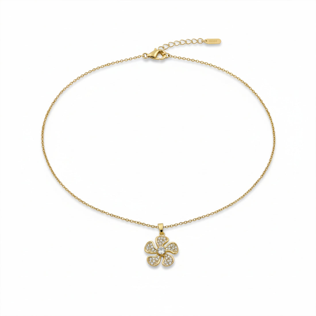 Golden Blossom Crystal Pendant Necklace GWN -164