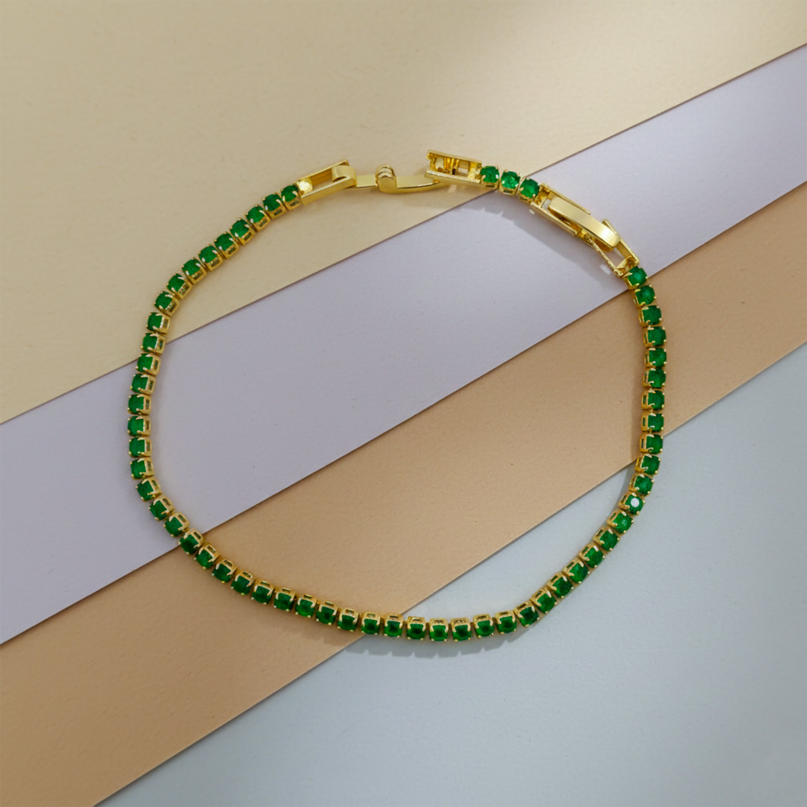 Emerald Glow Tennis Bracelet GWB -68