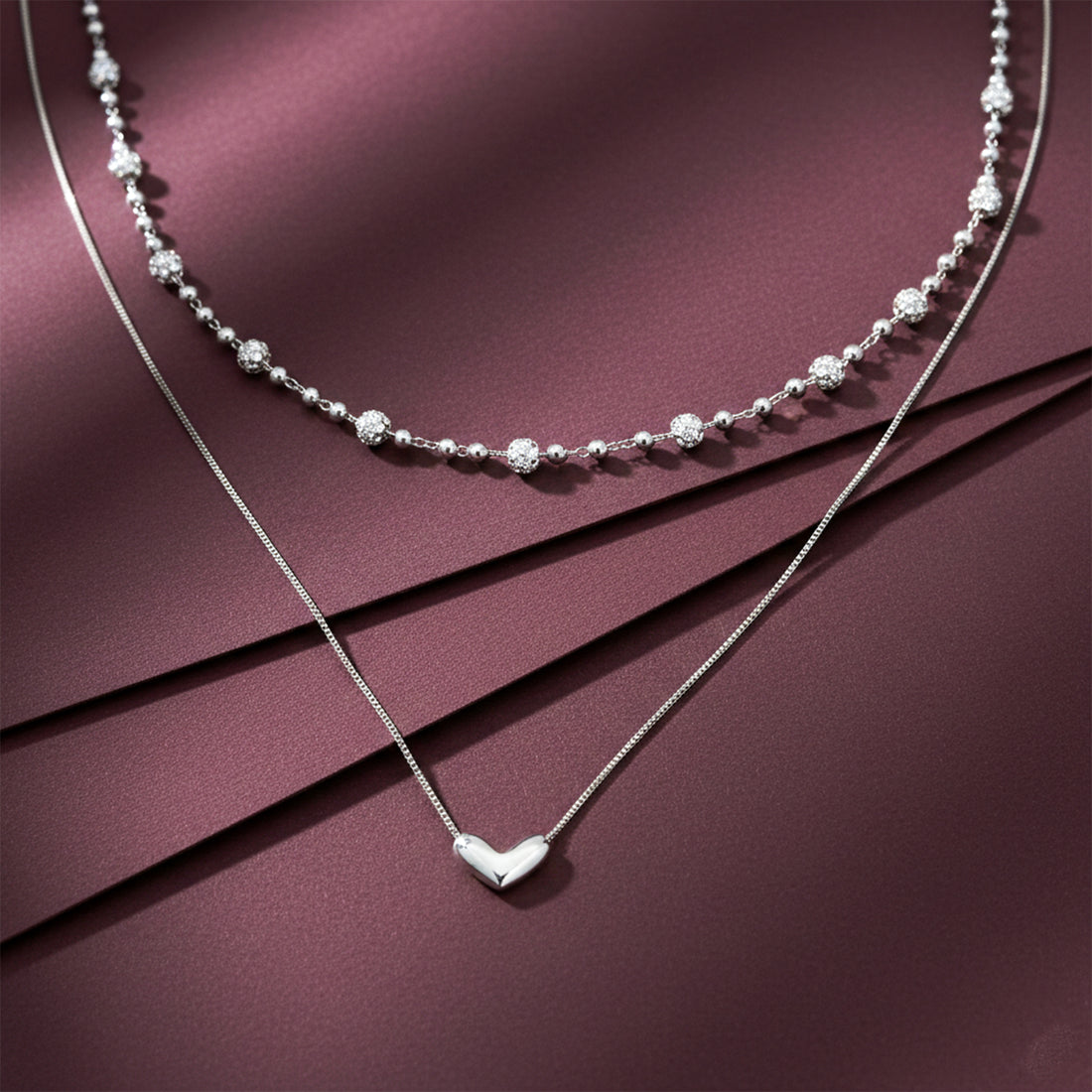Double Chain Crystal Beaded Necklace GWN -64