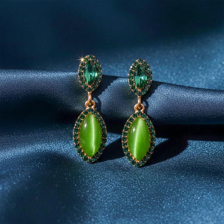 Emerald Green CrystaL Earrings GWE -201