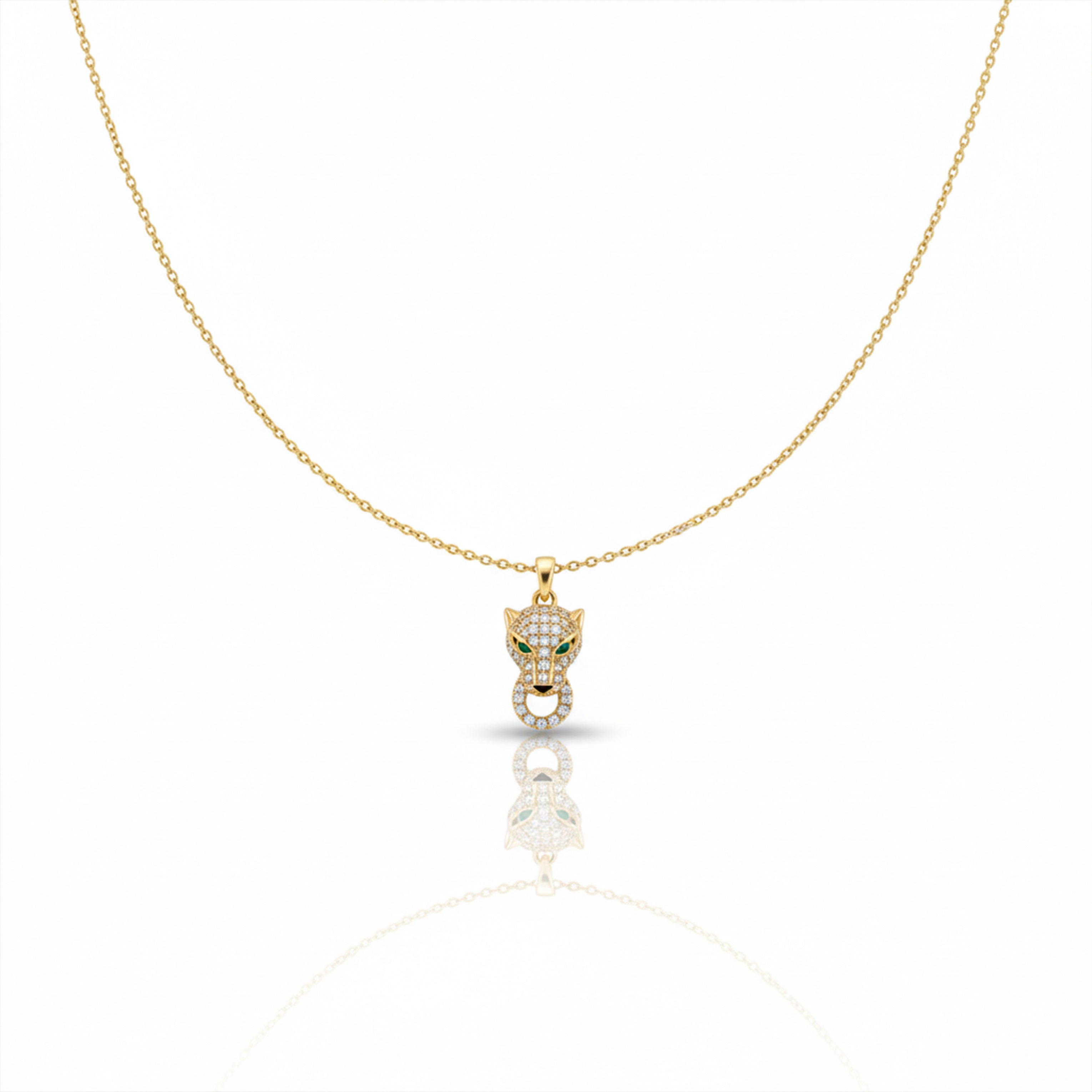 Crystal Leopard Pendant Necklace GWN -81