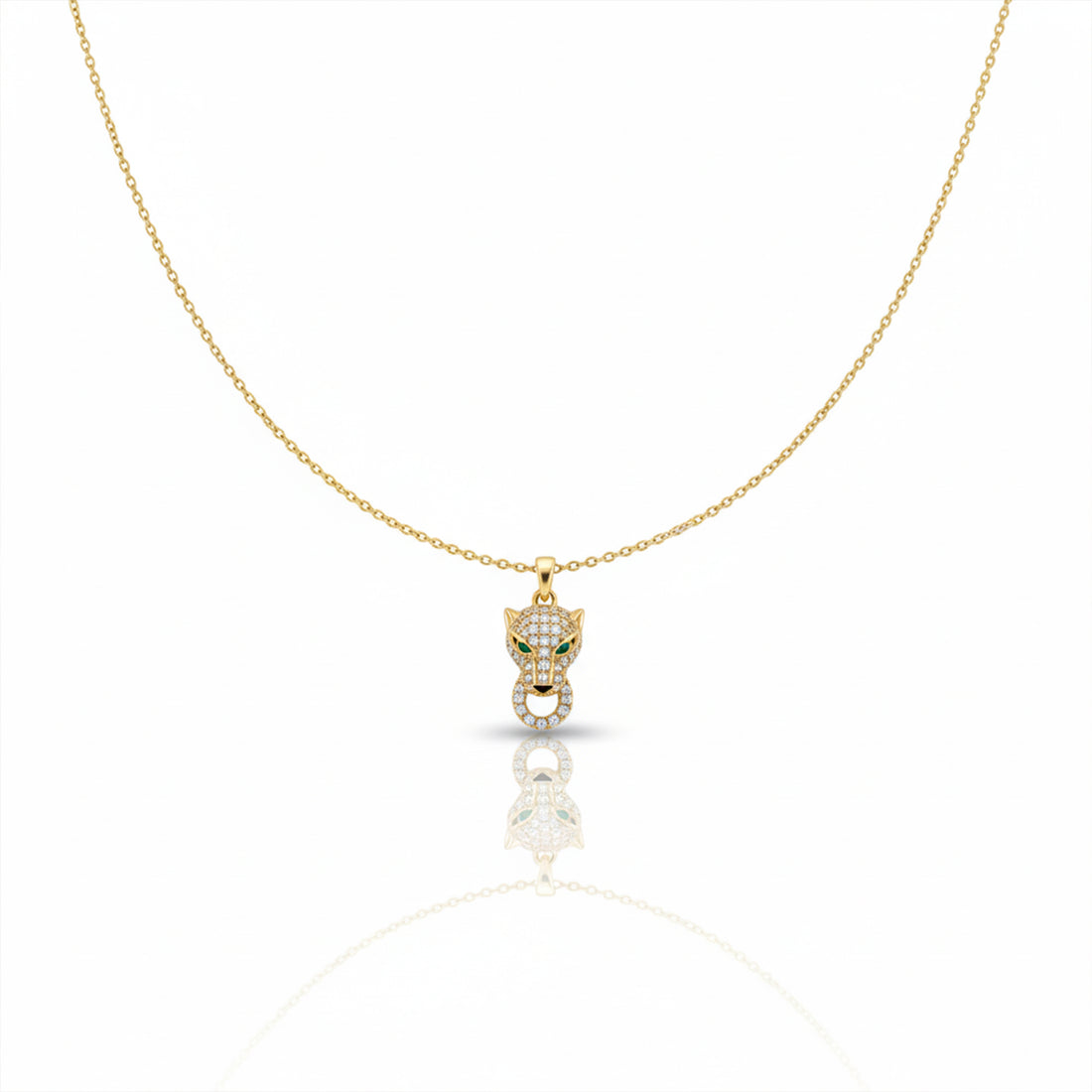 Crystal Leopard Pendant Necklace GWN -81