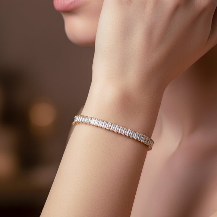 Classic Gold Stone Tennis Bracelet GWB -112