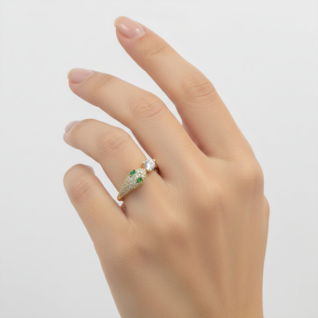 Emerald Serpent Luxe Ring GWR -79