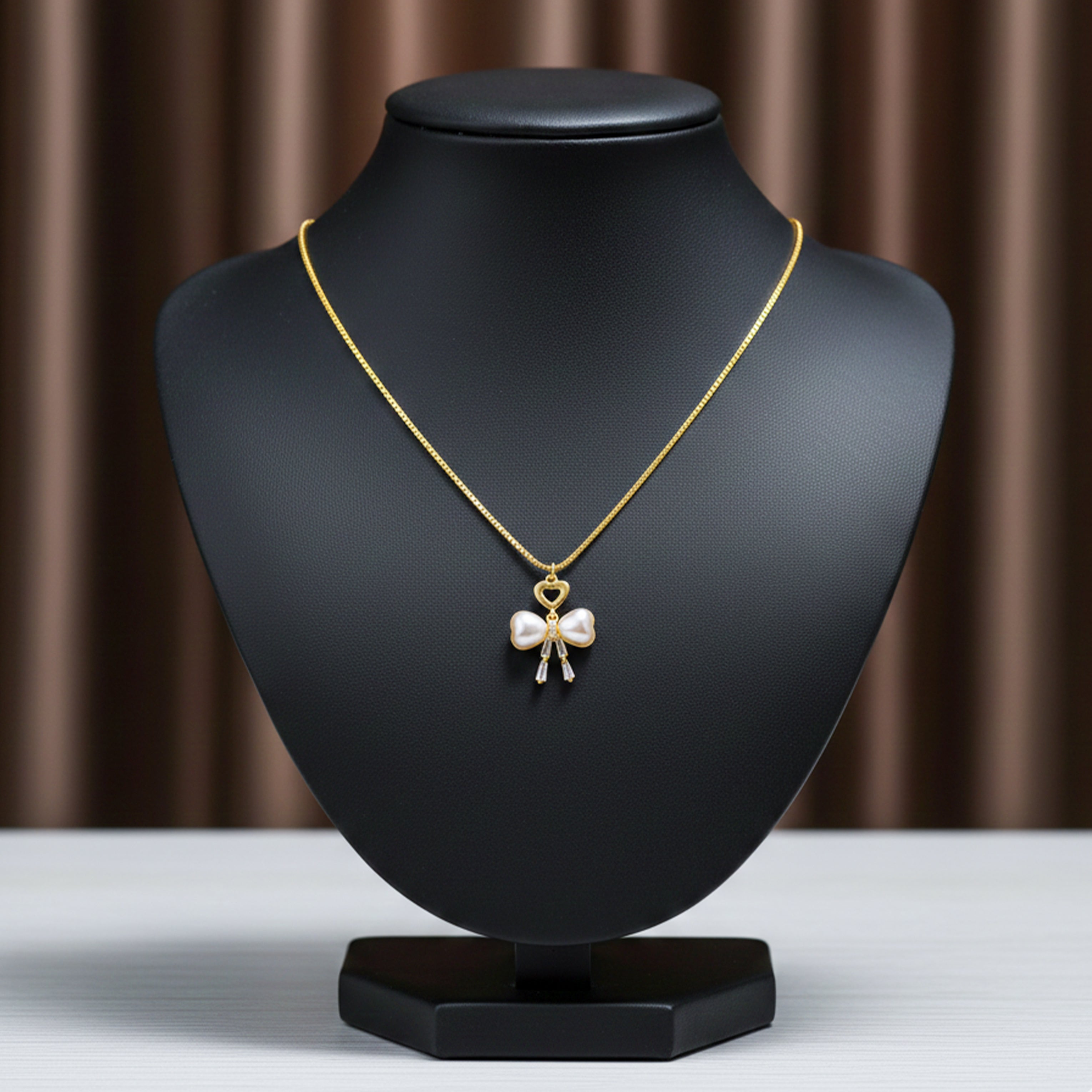 Elegant Bow Tie Pearl Pendant GWN -51