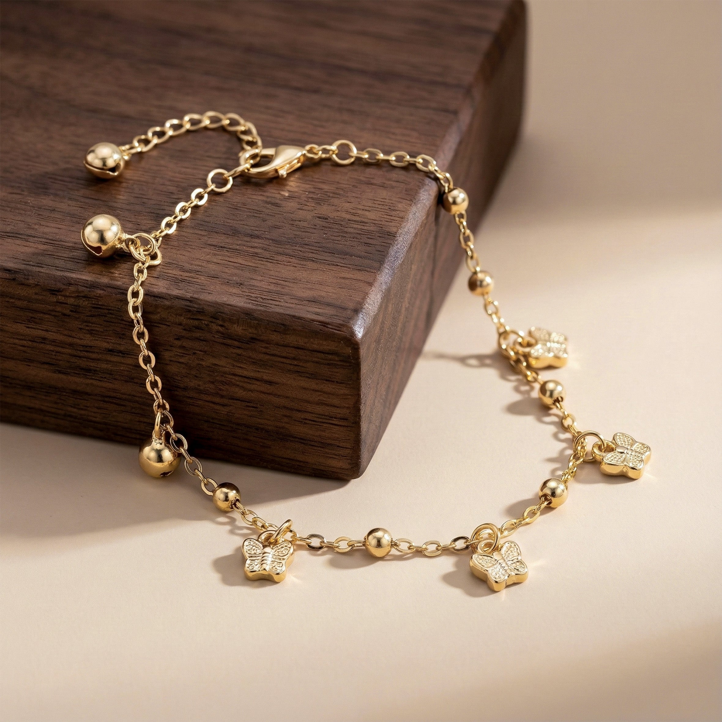 Flutter Glow Gold Anklet GWA -56