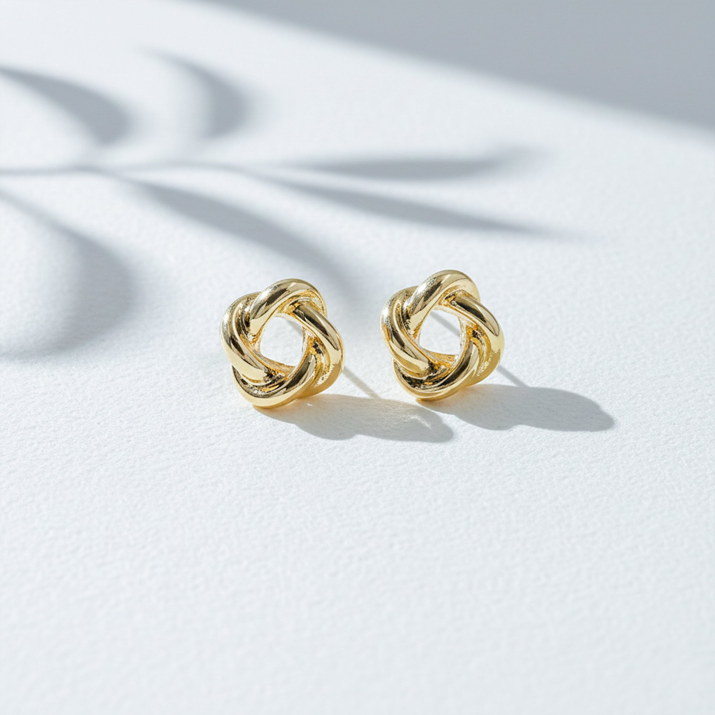 Infinity Knot Gold Stud Earrings GWE -54