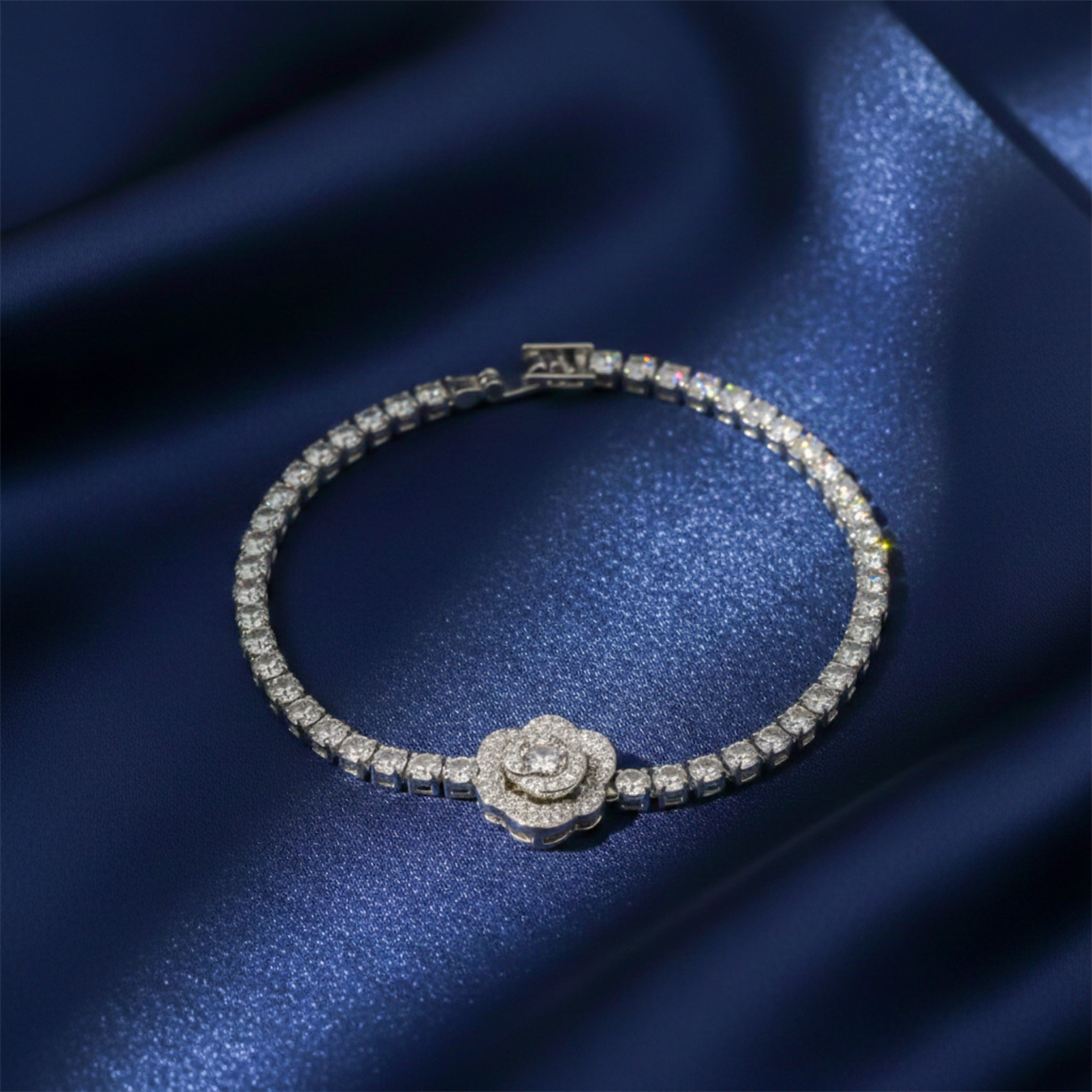 Crystal Bloom Tennis Bracelet GWB -64