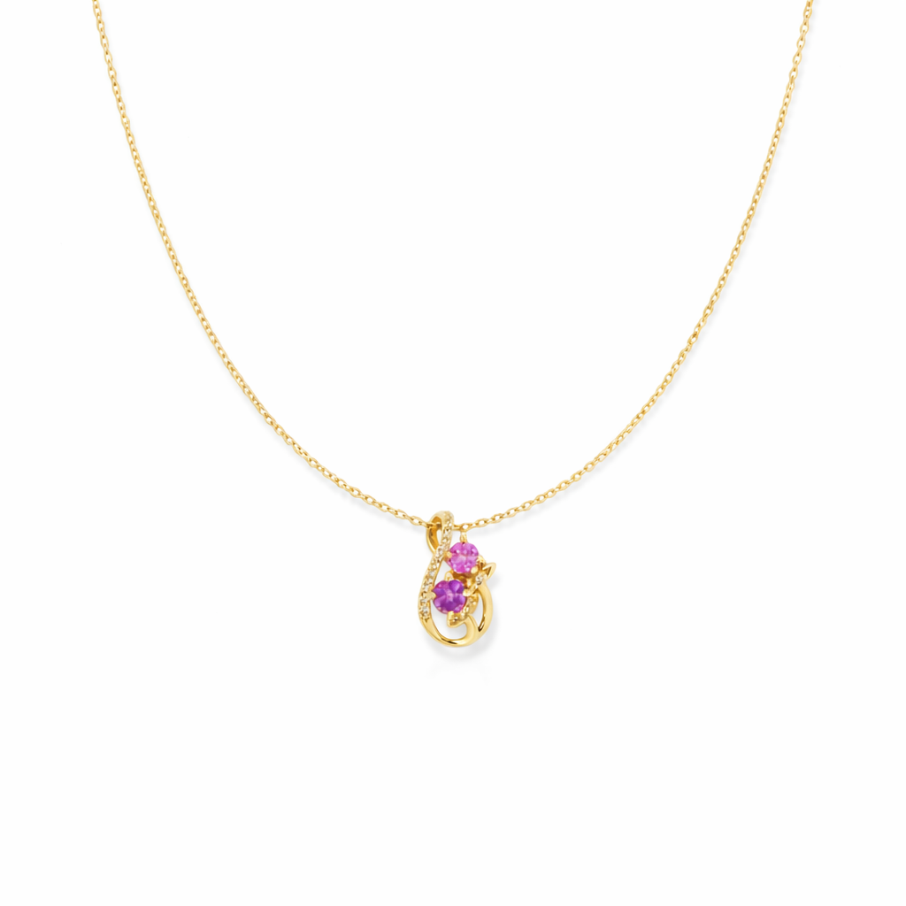 Pink Blossom Twist Pendant Necklace GWN -100