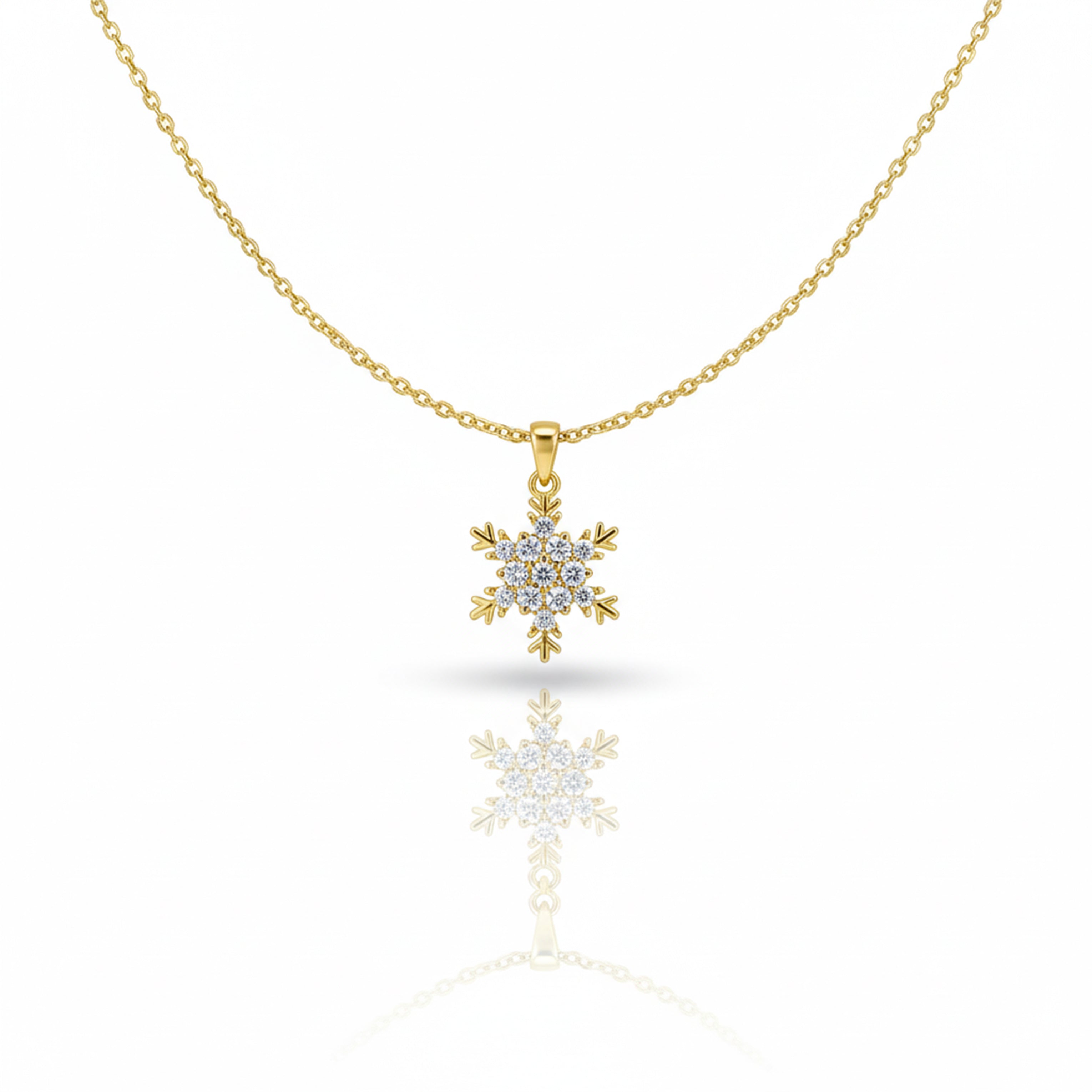 Snowflake Crystal Pendant Necklace GWN -146