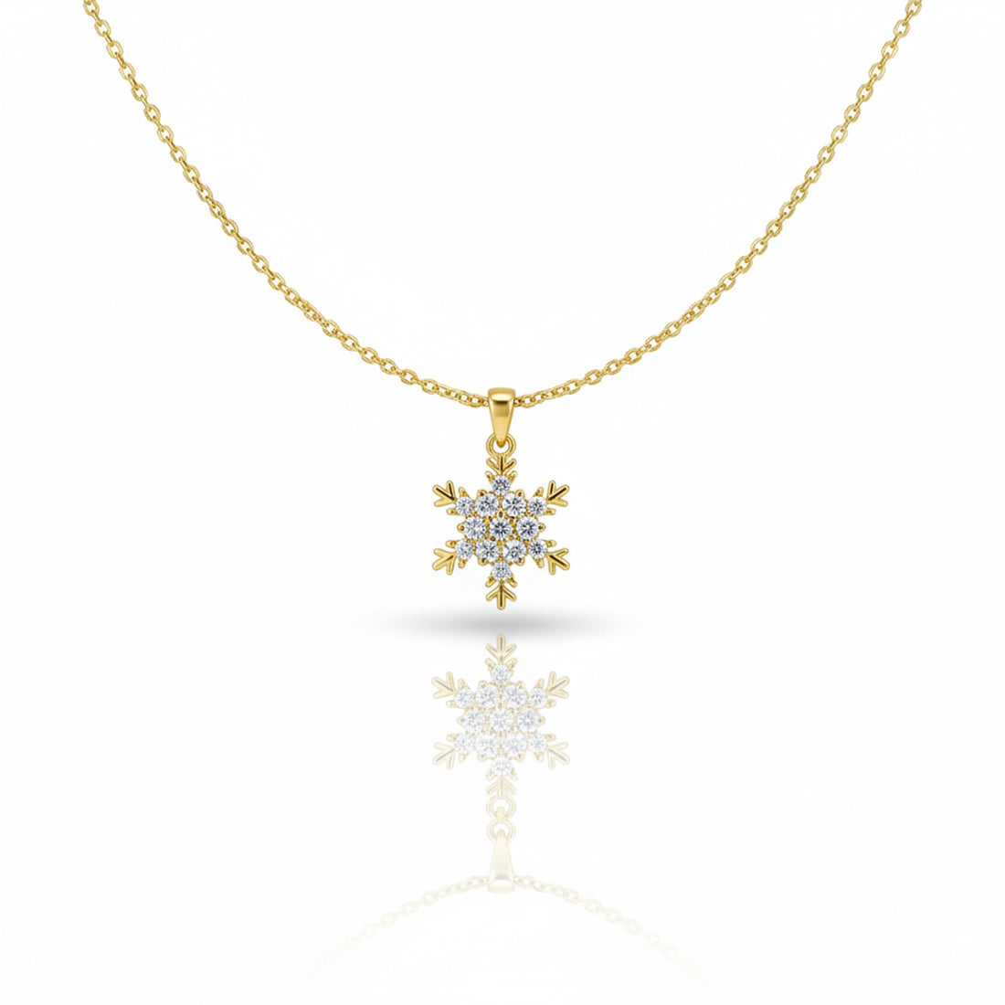 Snowflake Crystal Pendant Necklace GWN -146