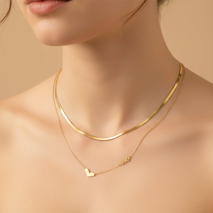 Layered Love Heart Necklace GWN -118