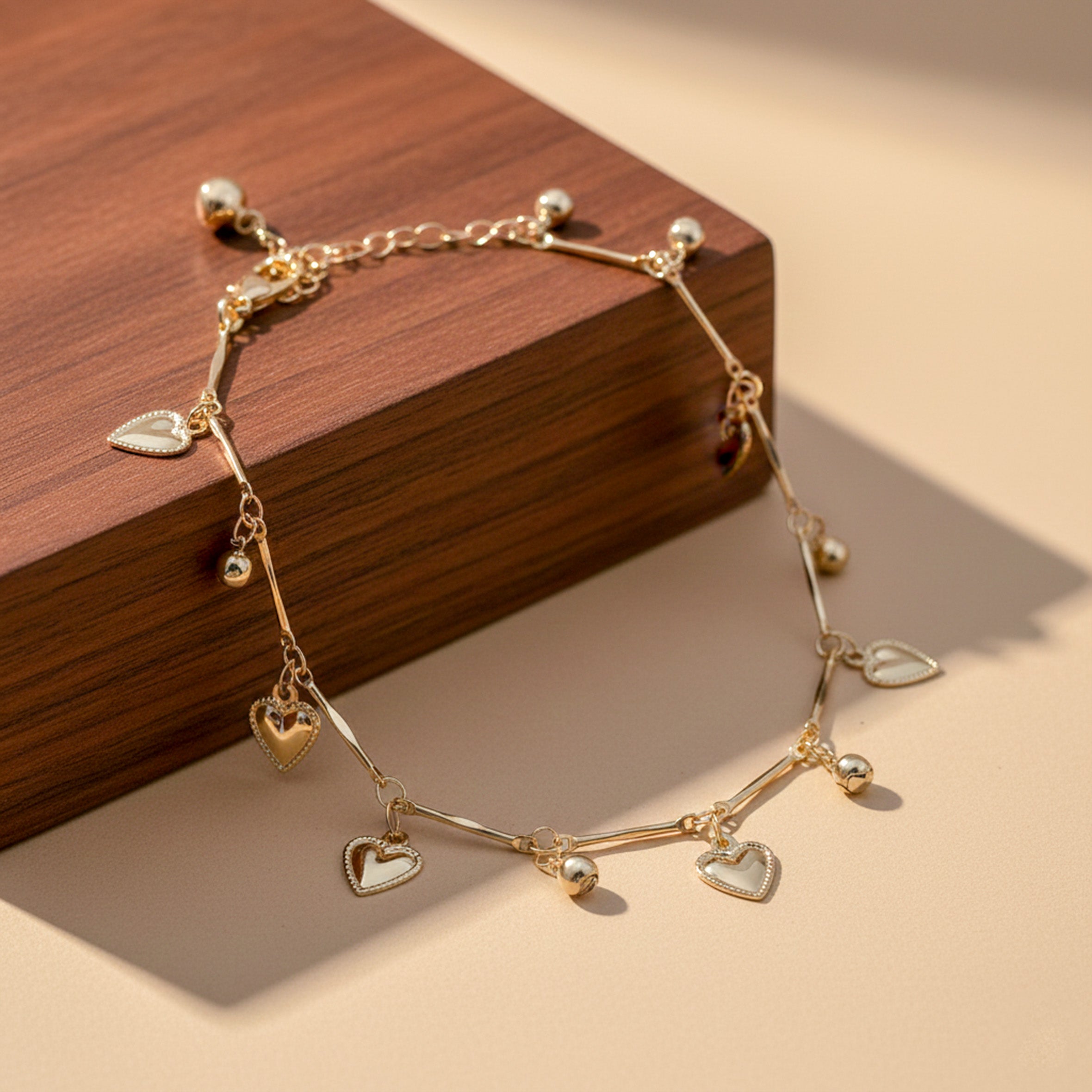 Classic Heart Gold Anklet GWA -37