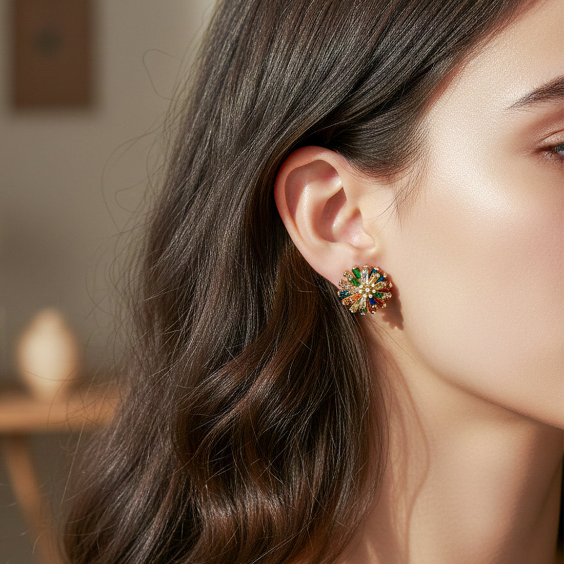 Multicolor Crystal Earrings GWE -149