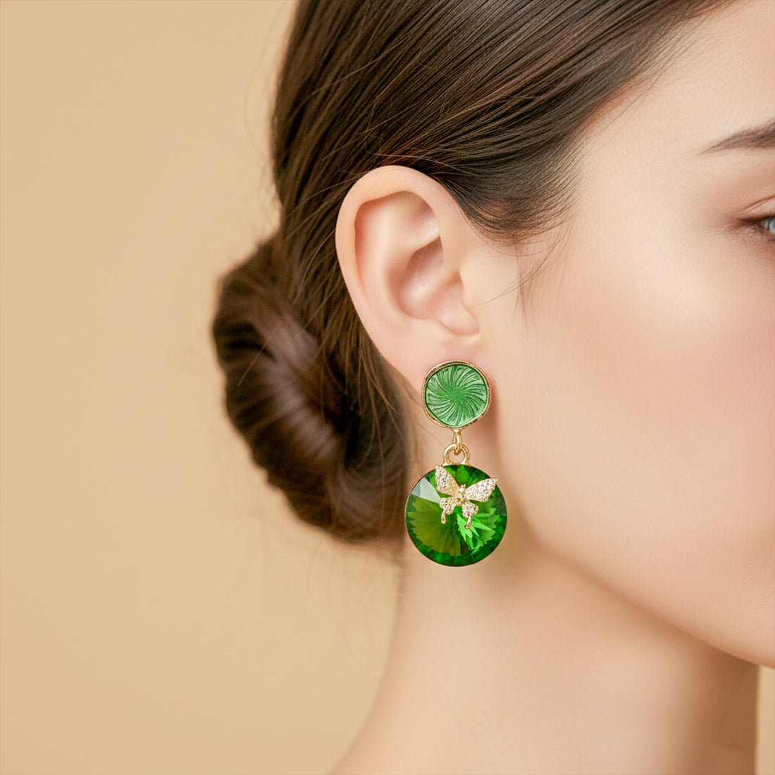 Green Butterfly Earrings GWE -226
