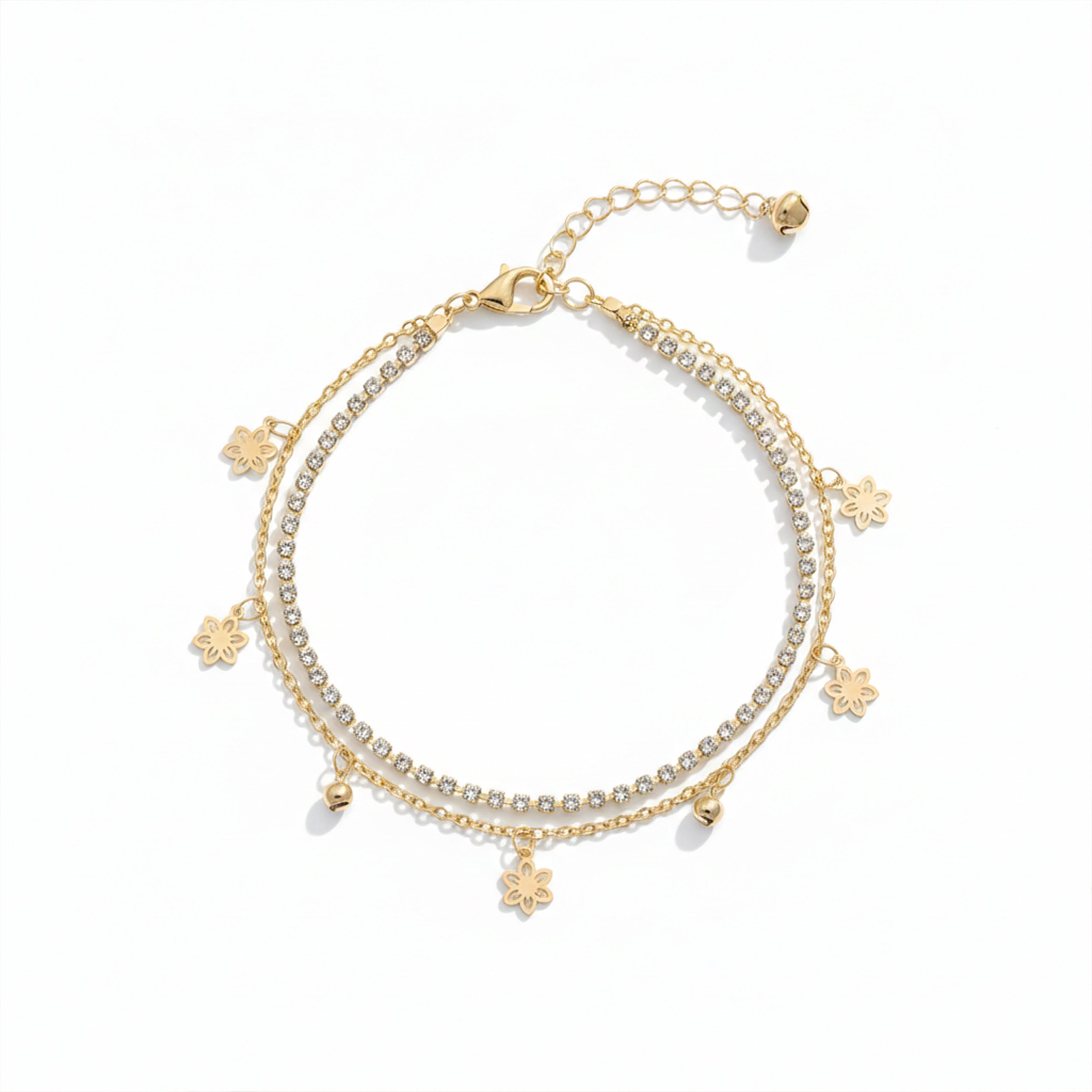 Golden Blossom Sparkle Anklet GWA -39