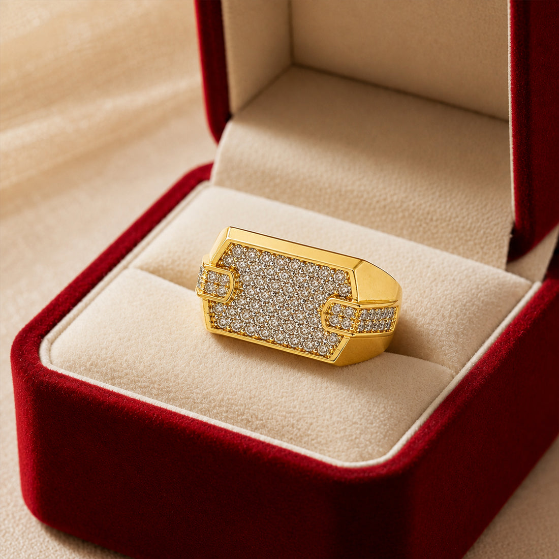 Geometric Crystal Pavé Statement Ring GMR -39