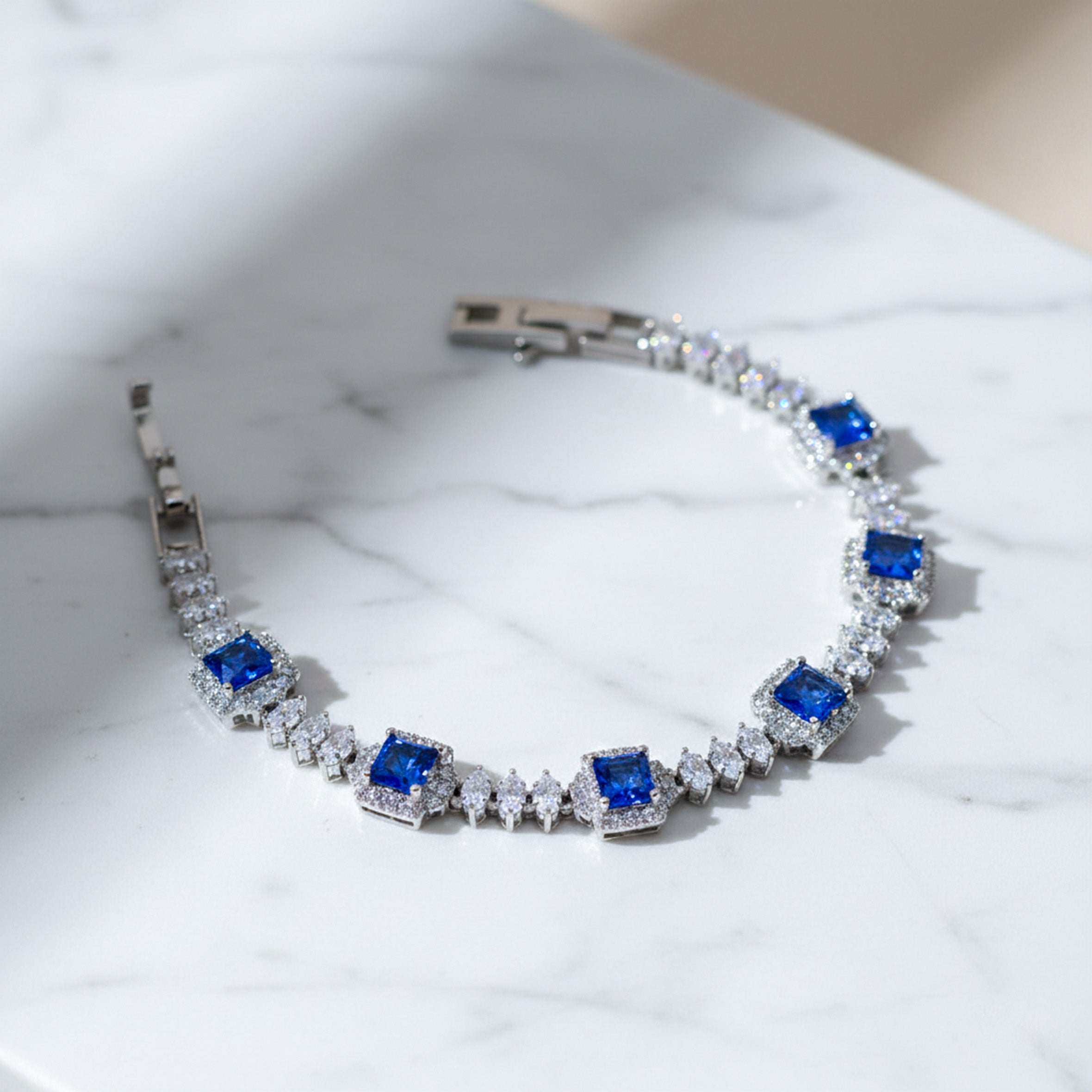 Royal Blue Stone Diamond Braclat  GWB -132