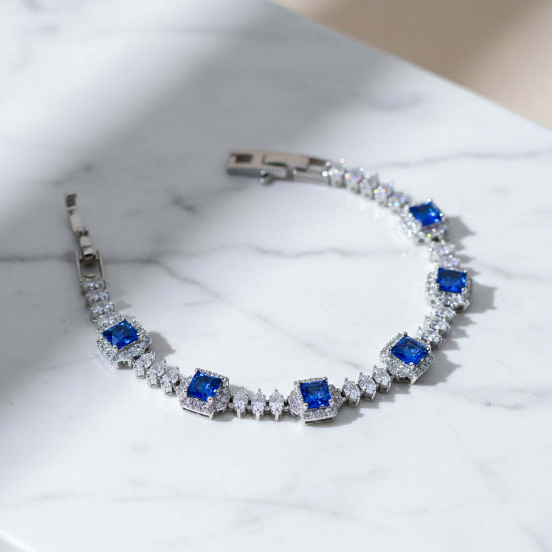 Royal Blue Stone Diamond Braclat  GWB -132