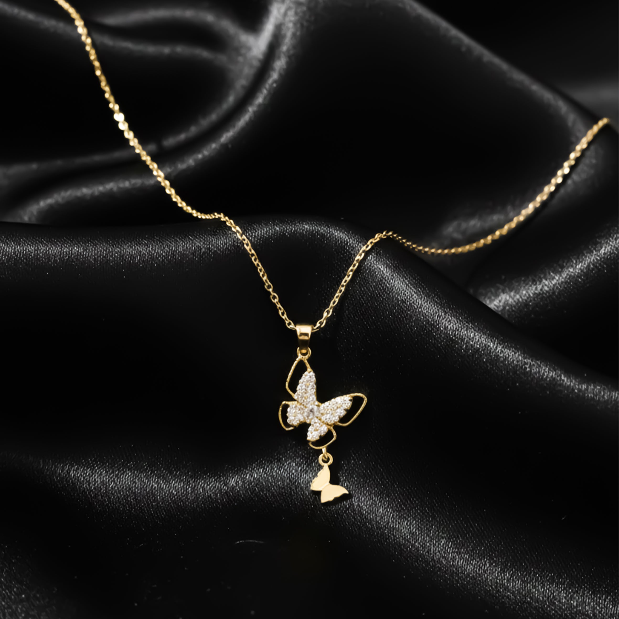 Flutter Butterfly Drop Necklace GWN -142