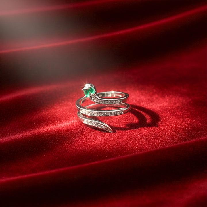 Emerald Serpent Wrap Ring GWR -56