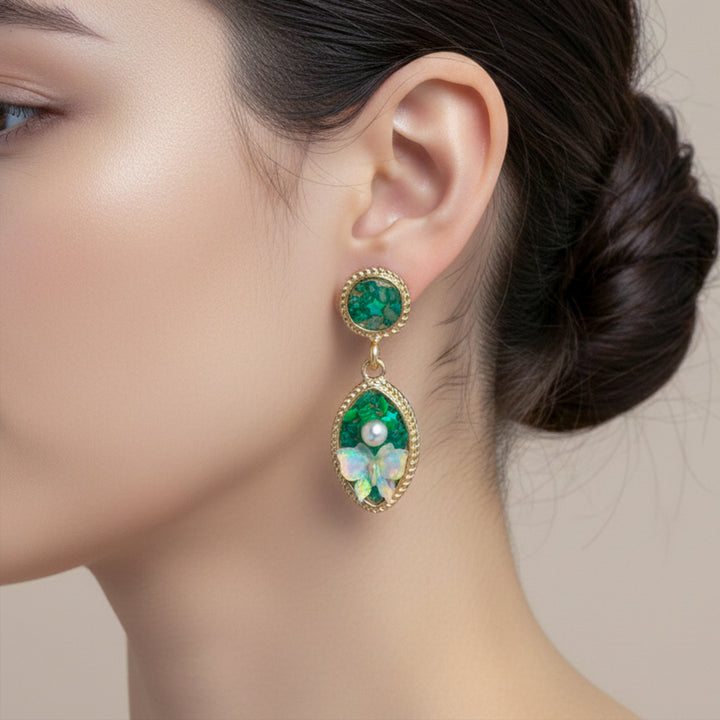 Green Butterfly Earrings GWE-207