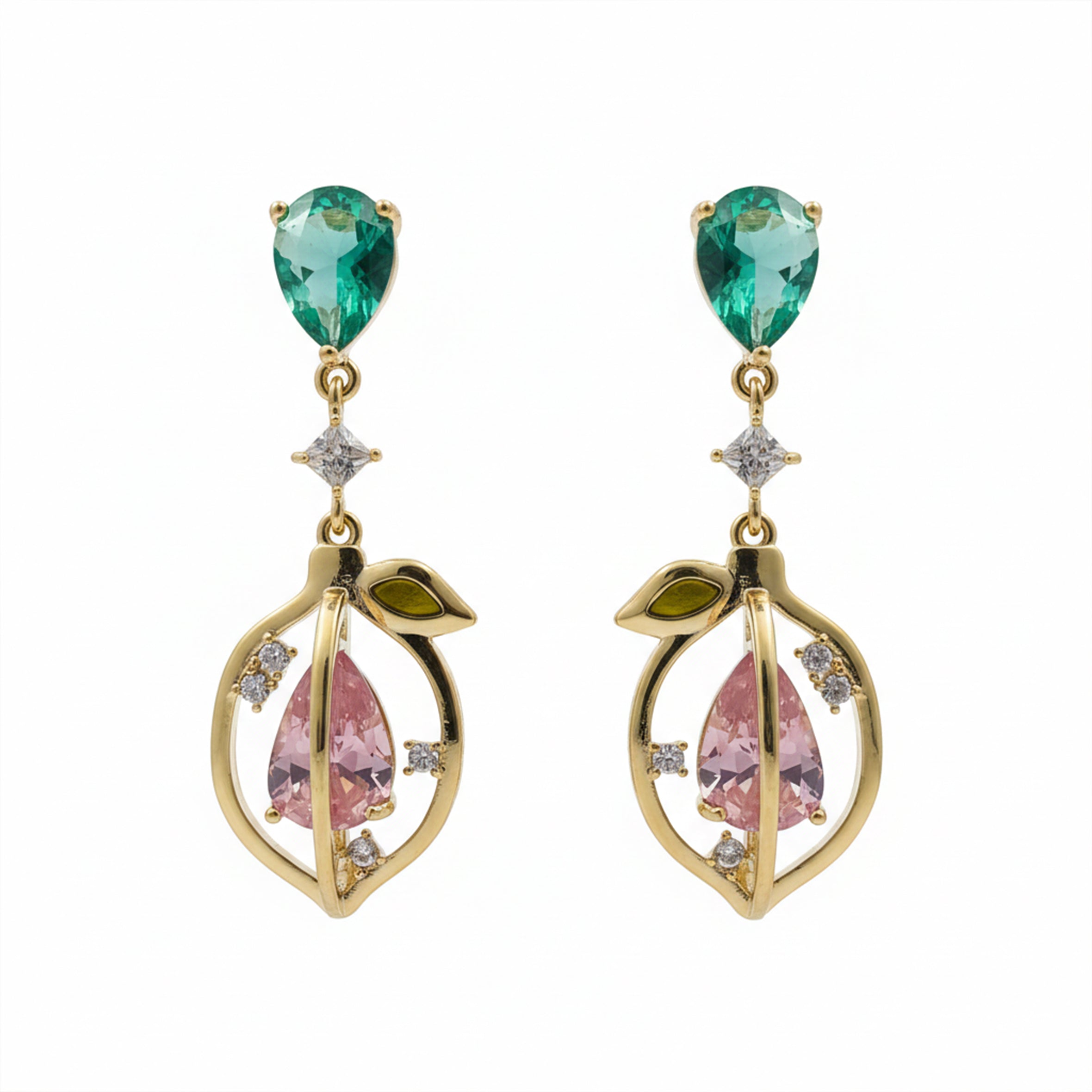 Emerald Blossom Drop Earrings GWE -102