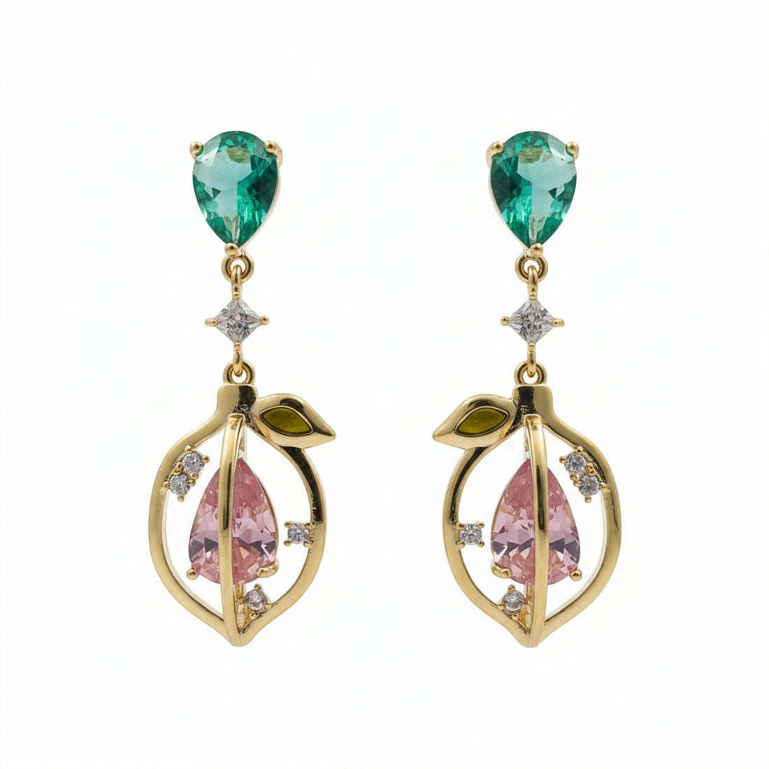 Emerald Blossom Drop Earrings GWE -102