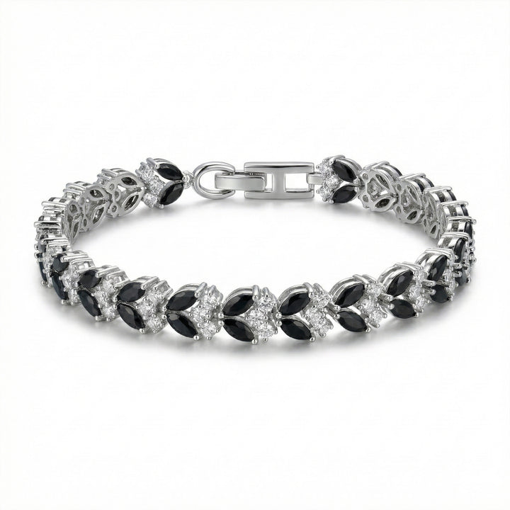 Black Marquise & White Stone Tennis Bracelet GWB -144