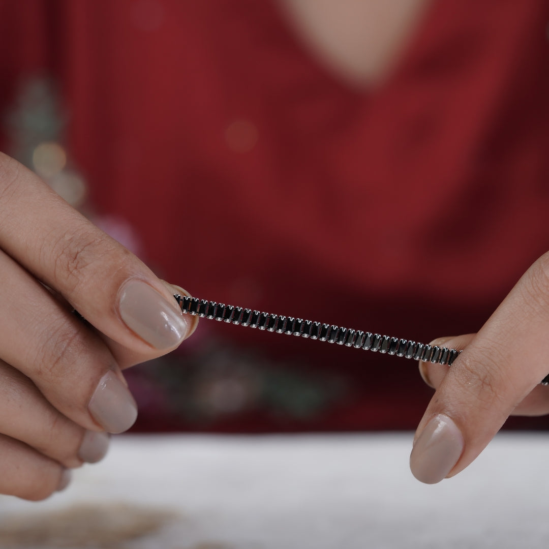 Tuxedo Silver Tennis Bracelet