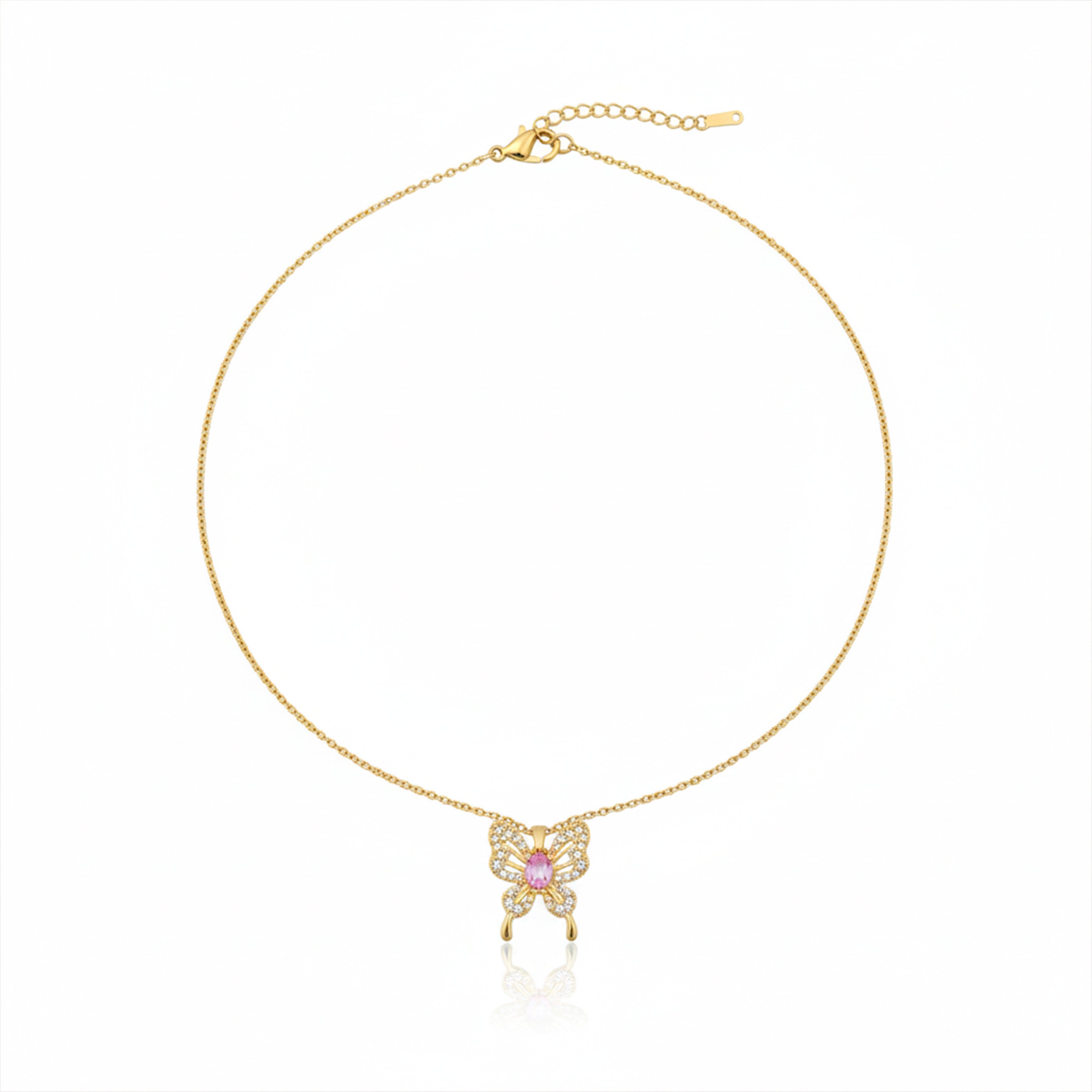 Gold Butterfly Charm Necklace GWN -87