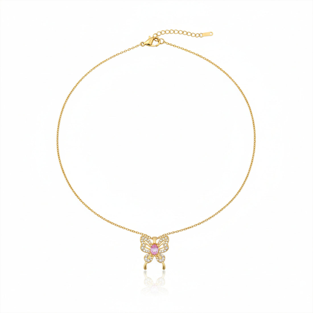 Gold Butterfly Charm Necklace GWN -87