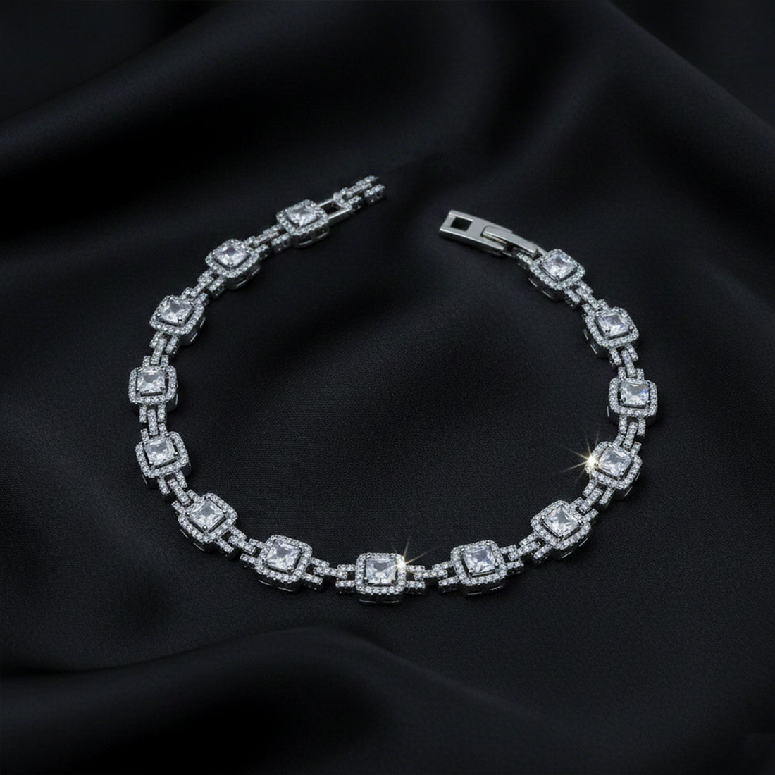 Square-Cut Diamond-Style Tennis Bracelet GWB -143