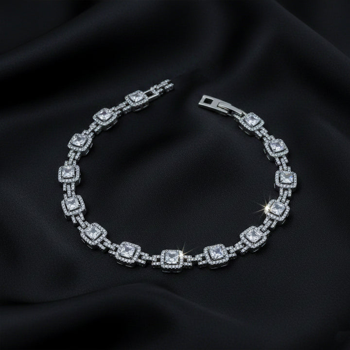 Square-Cut Diamond-Style Tennis Bracelet GWB -143