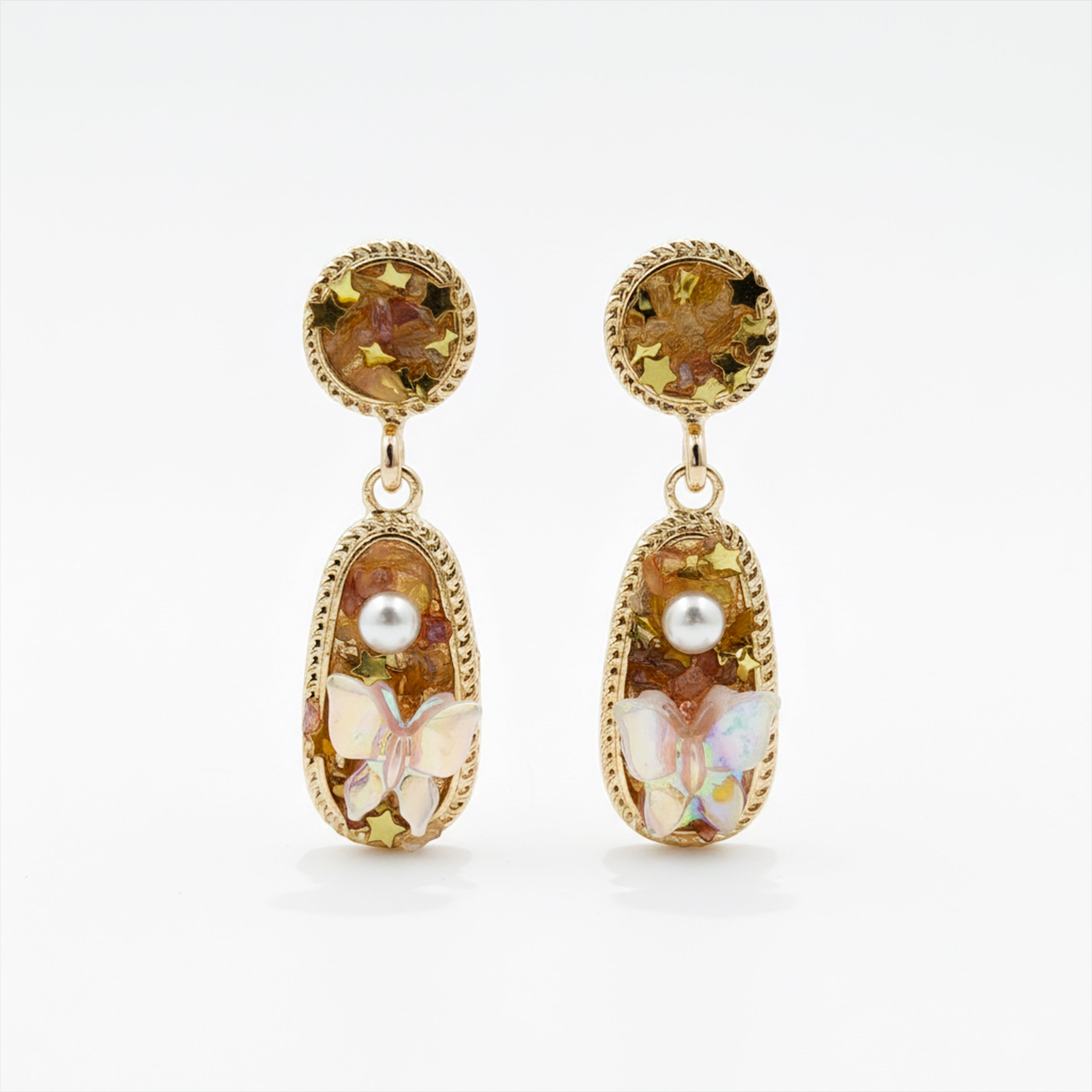 Gold Tone Butterfly Earrings GWE -213