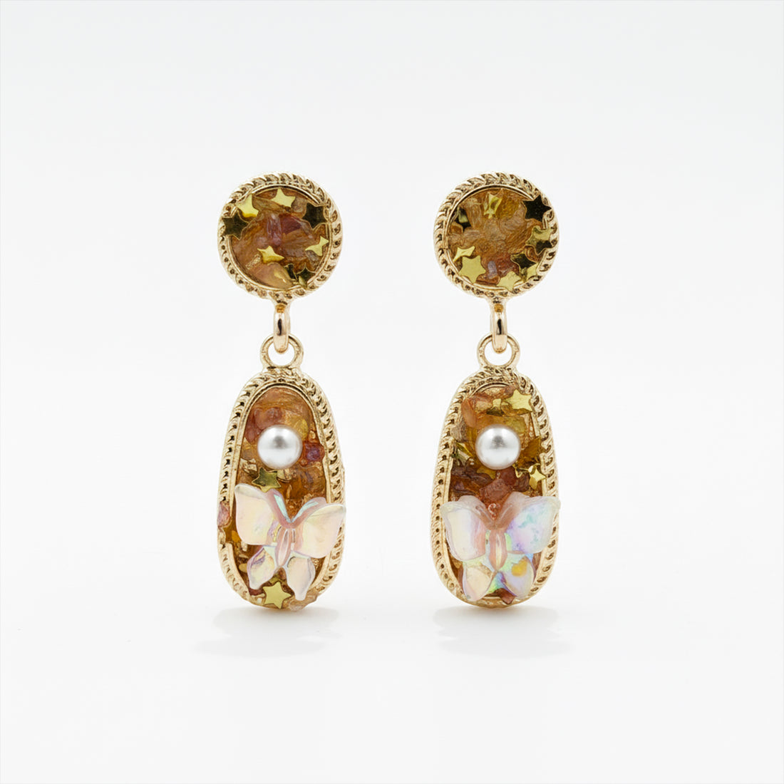 Gold Tone Butterfly Earrings GWE -213
