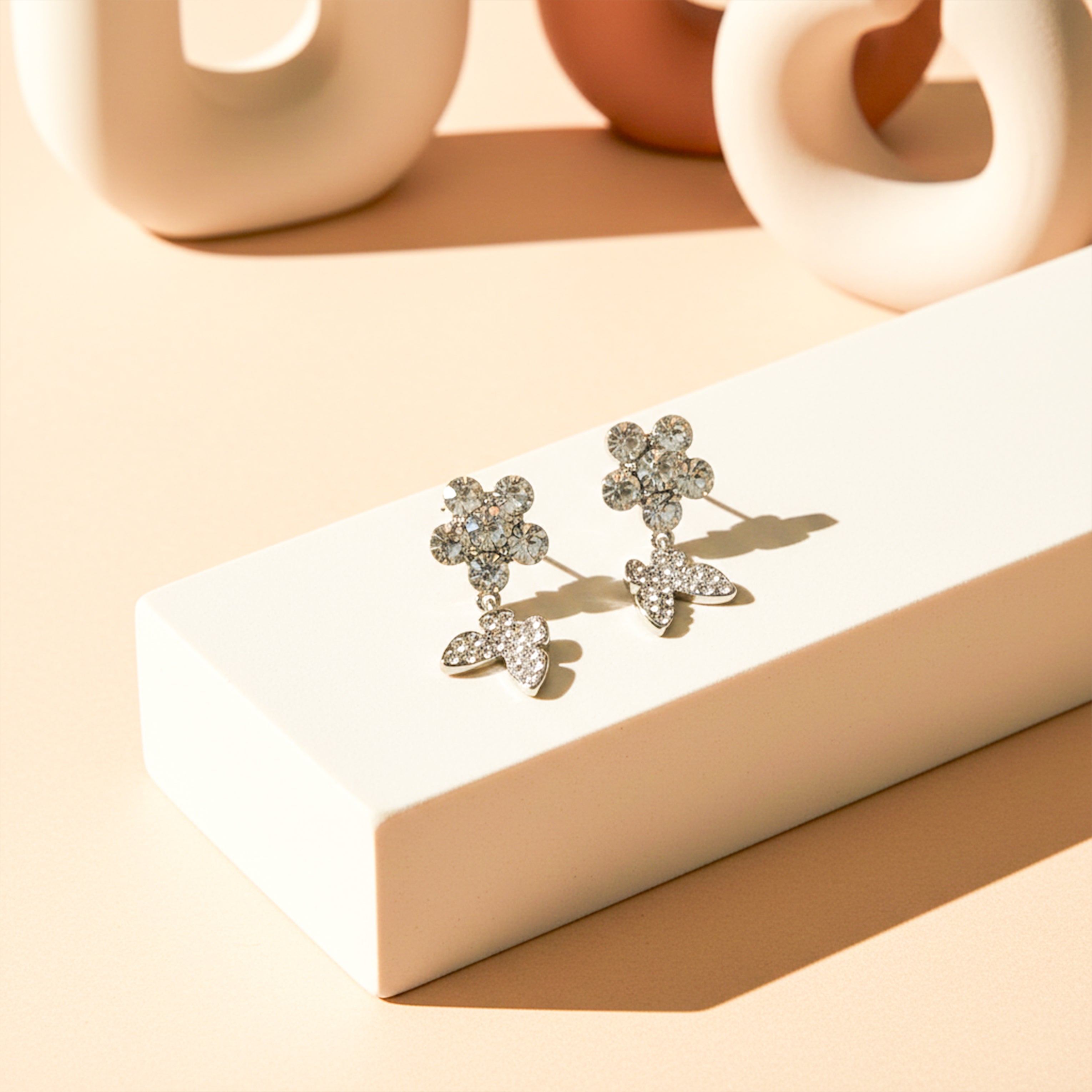 Crystal Bloom Drop Earrings GWE -106