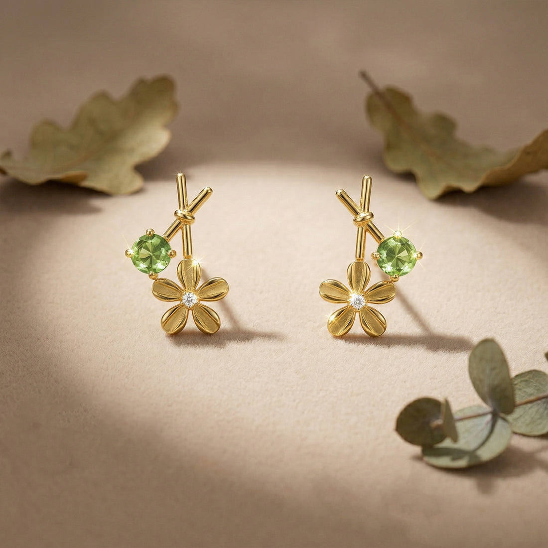 Emerald Bloom Charm Earrings GWE -116