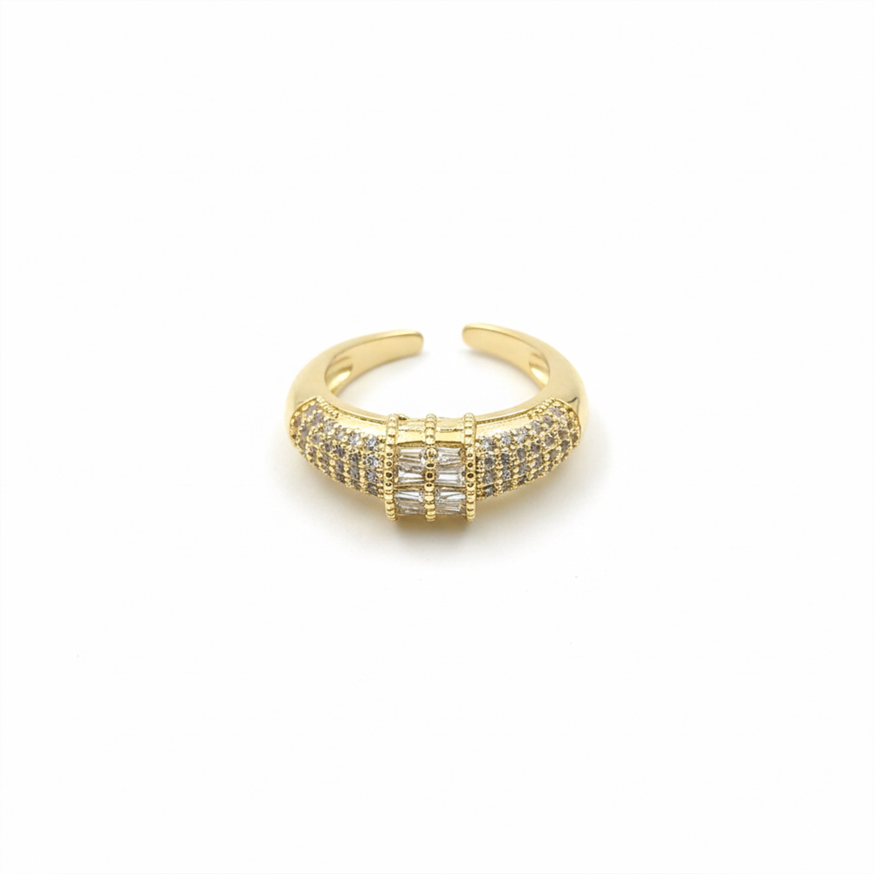 Regal Baguette Pavé Gold Ring GWR -23