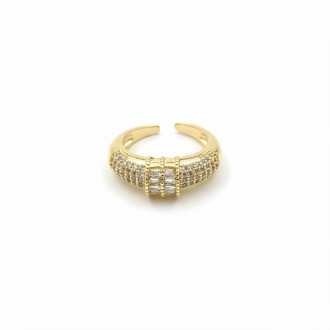 Regal Baguette Pavé Gold Ring GWR -23