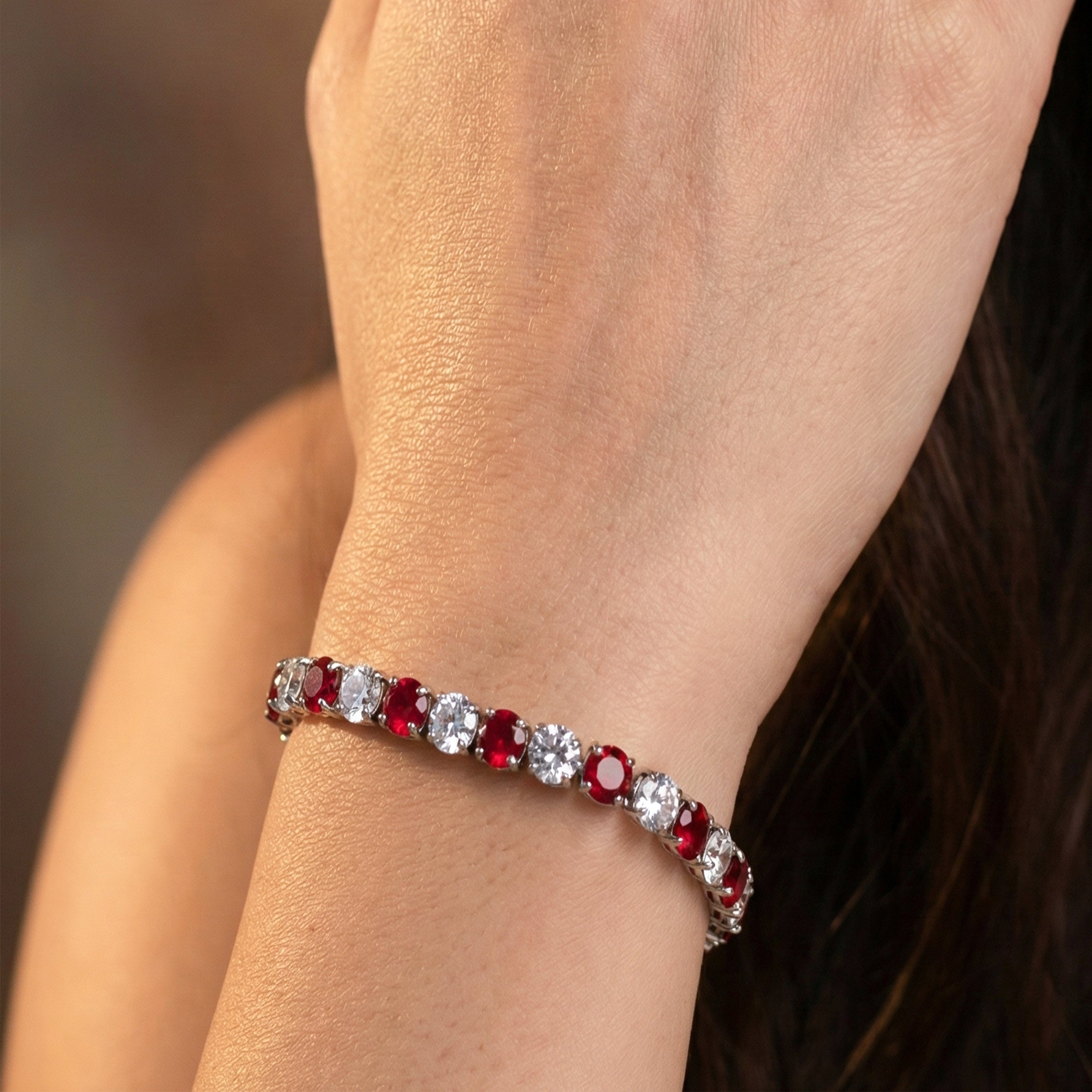Ruby Radiance Crystal Tennis Bracelet GWB -67